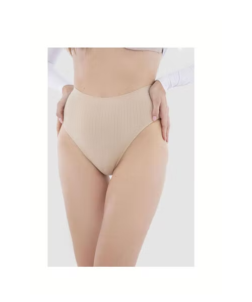 Carina Regular Fit Cotton High Waist Solid Panty for Women - Beige