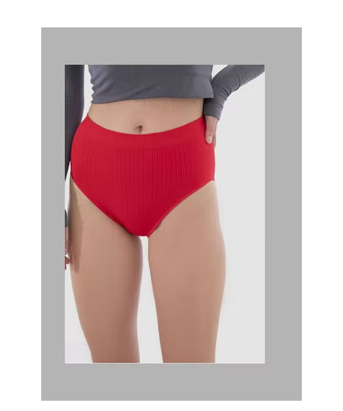 Carina Regular Fit Cotton High Waist Solid Panty for Women - Red