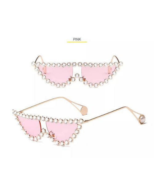 Frame Cat Eye Sunglasses Fashion For Women - Pink