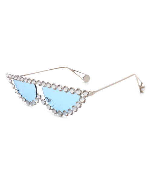 Frame Cat Eye Sunglasses Fashion For Women - Light Blue