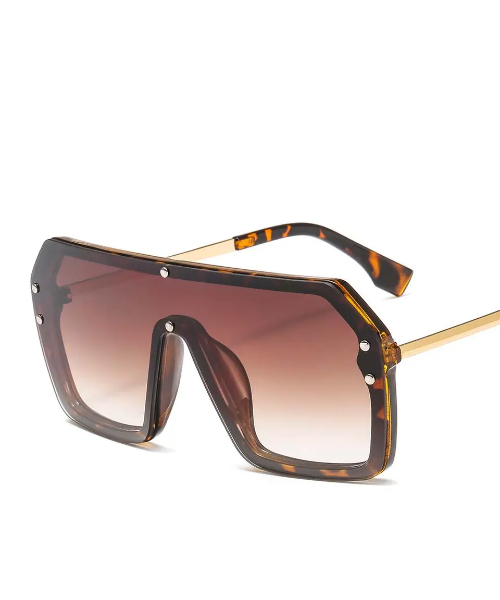 Frame Square Eye Sunglasses Oversized For Unisex - Brown