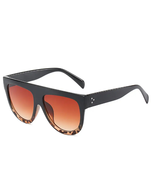 نظارة شمس اطار كبير للجنسين - اسود بني 