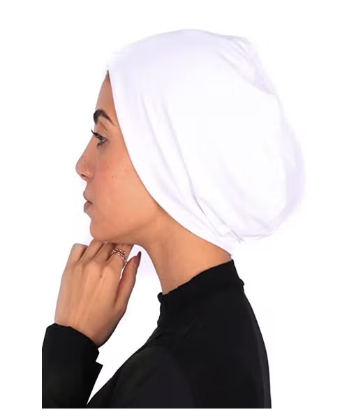 Fatah Seamless Solid Bandana for Women - white