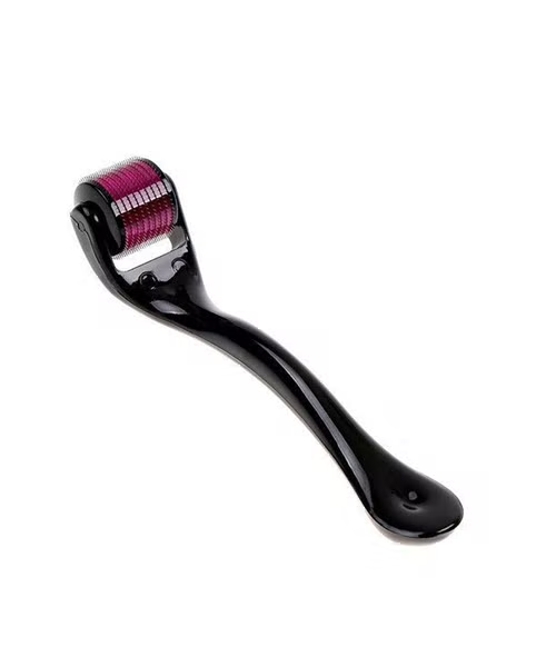 Derma Roller Massage For Face And Hair To Treat Wrinkles And Hair Loss With Titanium Needles Derma Roller - Black Pink 1 Mm