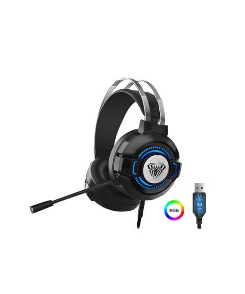 AULA S602 On Ear Wired Gaming Microphone Headphone For All Devices - Black