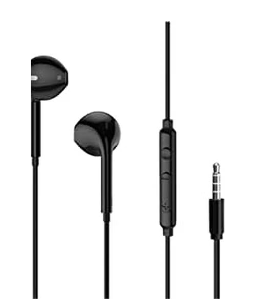 Keendex 3ScUni2c2 In Ear Wired Microphone Earphone Compatibale With Mobile Phones - Black