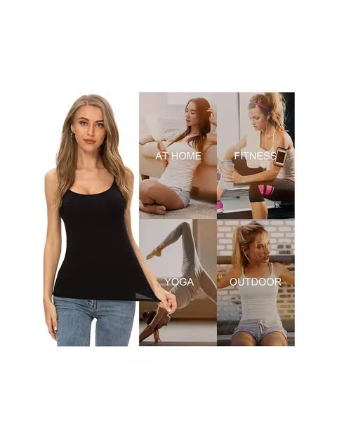 Mesery Set of 3 Pieces Round Neck Sleeveless Basic Under Shirts