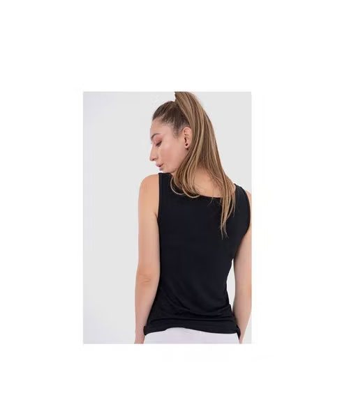 Mesery Set of 2 Pieces Round Neck Sleeveless Basic Slim Under Shirts for Women - Black White