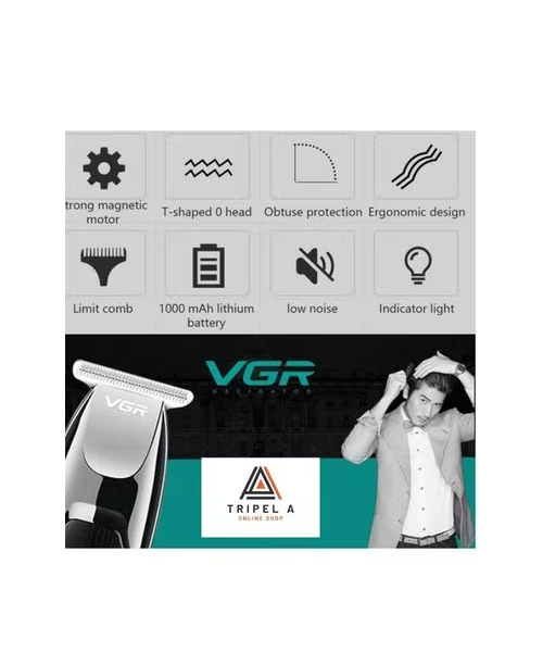 VGR Dry Electric Hair Clipper Rechargeable For Men - Black -030