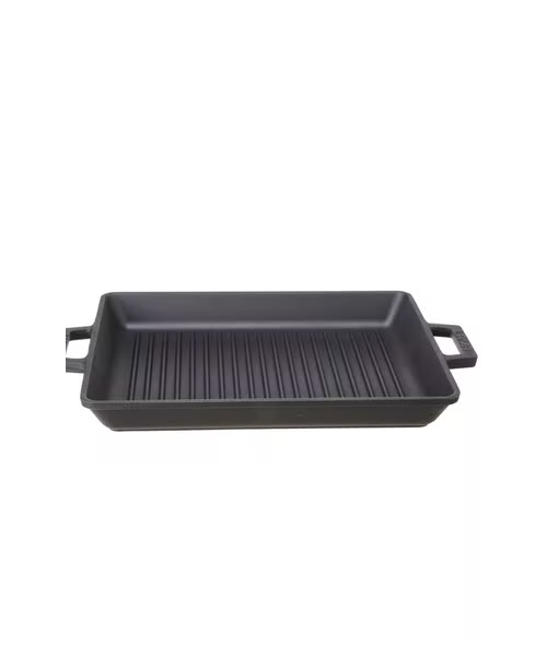 Lava Cast Iron Grill Fryer With Rectangular Hands- Black 26Cmx32Cm 