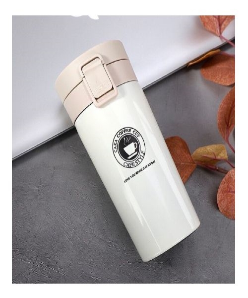 Vacuum Insulation Tumbler Cup For Cold Or Hot Drinks Stainless Steel - White 380Ml