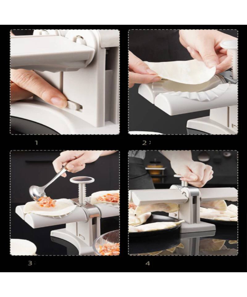 Dumpling Maker Double Head Automatic Mould Wrap Two At a Time - White