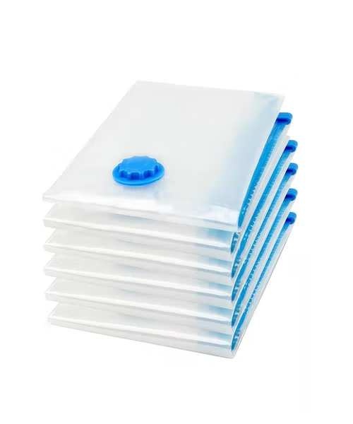 Beauenty Set Of 7 Pieces Vacuum Seal Storage Bags With Suction Pump - Clear  Blue 70X100 Cm