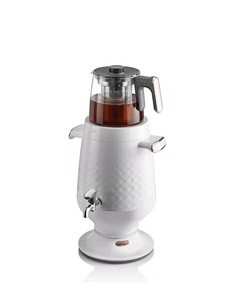 3.2L Electric Samovar, SS and Black with Glass Teapot