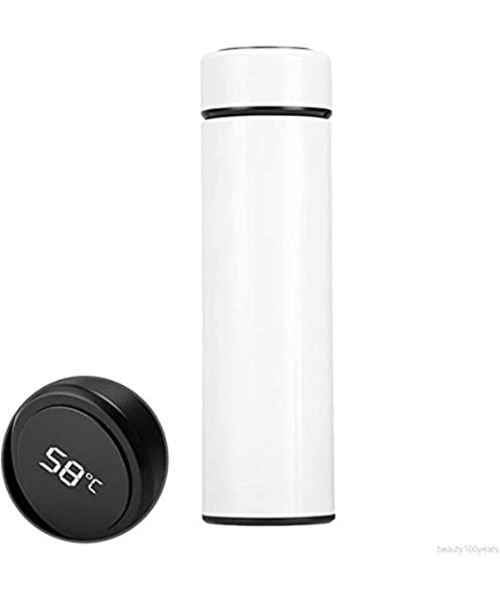 Thermal Mug Flask Healthy Stainless Steel 304 Digital Touch  500 Ml - White