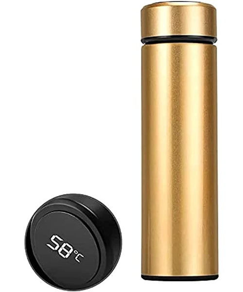 Thermal Mug Flask Healthy Stainless Steel 304 Digital Touch  500 Ml - Gold