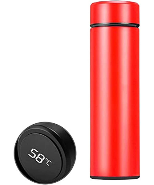 Thermal Mug Flask Healthy Stainless Steel 304 Digital Touch  500 Ml - Red