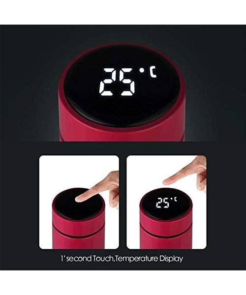 Thermal Mug Flask Healthy Stainless Steel 304 Digital Touch  500 Ml - Red