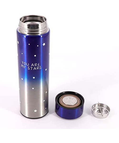 Thermal Mug Flask Stars Healthy Stainless Steel 304 Digital Touch  500 Ml -  Blue Silver