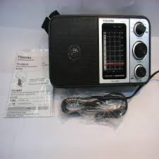 جهاز راديو مكبر صوت أحادي مربع الشكل بمؤشر من توشيبا - اسود HRU30