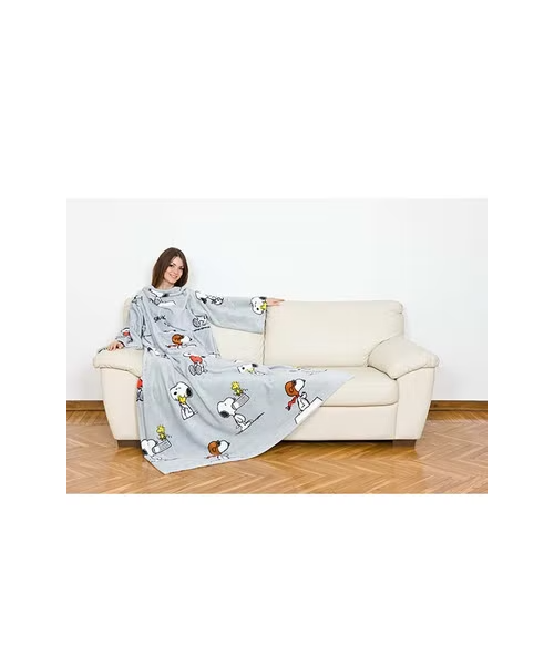 Lavatelli Kanguru Deluxe printed Sleeved Blanket- Grey 180x140 centimeter