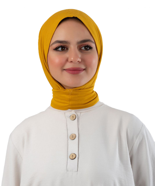Kayan Head Scarf With Capsules Solid For Women 69×20×11 CM - Yellow