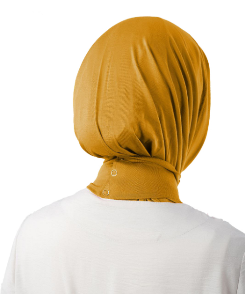 Kayan Head Scarf With Capsules Solid For Women 69×20×11 CM - Yellow