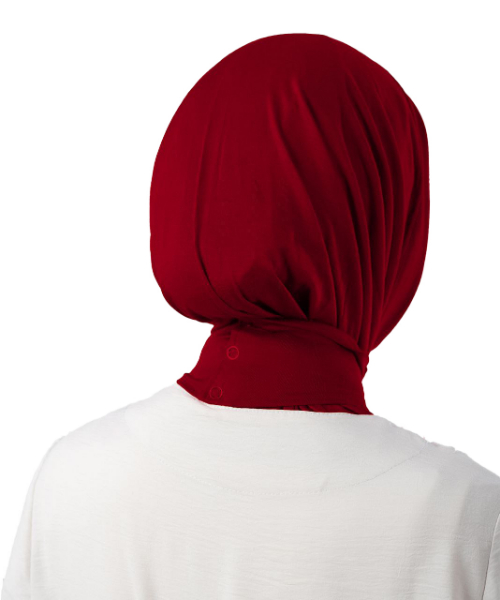 Kayan Head Scarf With Capsules Solid For Women 69×20×11 CM - Red