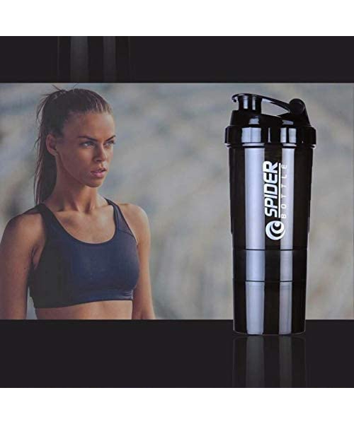 New Protein Shaker Bottle 500ml, Fashionable Three-layer Plastic