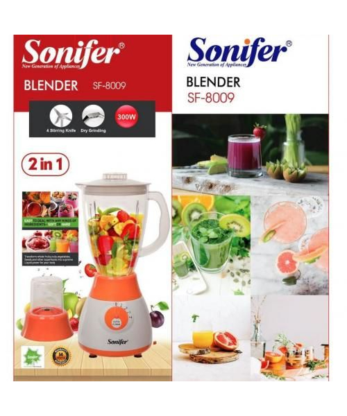 Sonifer SF-8009 Countertop Blender 4 speed With Grinder 1.5 L - 300 W