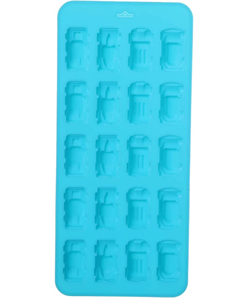 Silicon Non Stick Mold 20 Cups Cars Shape For Making Cupcake - Blue