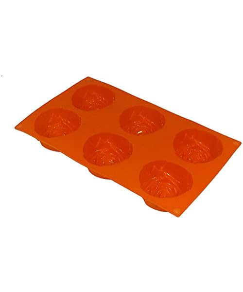  قالب سليكون مقاوم للالتصاق 6 أكواب شكل دب لصنع الكب كيك - برتقالي