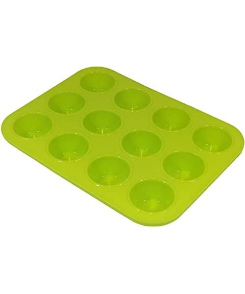 Silicon Non Stick Mold 12 Cups for Making Cupcake - Green