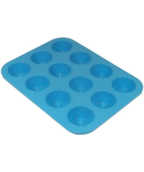 Silicon Non Stick Mold 12 Cups For Making Cupcake - Blue