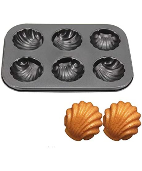 Metal Non Stick Mold 6 Cups For Making Cupcakes - black