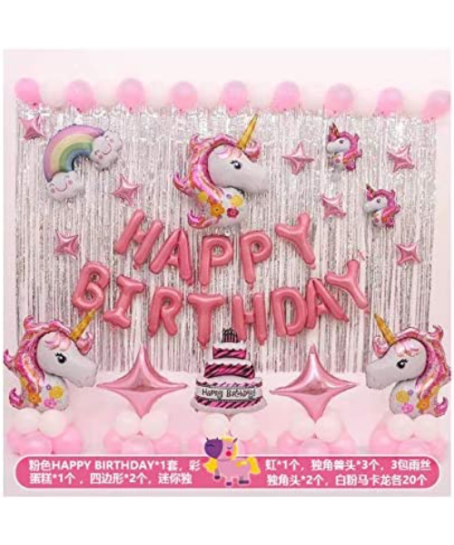 Unicorn Birthday Balloons Set - Multi Color