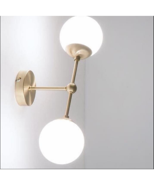 Wall Lamp With 2 Lamps Steel Modern For Decoration 40×10Cm - Gold