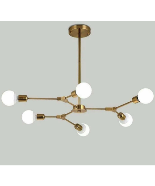Chandelier 6 Lamps Steel Modern For Decoration 70×30Cm - Gold