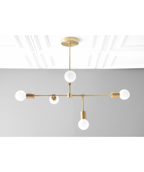 Chandelier Directions 5 Lamps Steel Modern For Decoration 70×30Cm - Gold