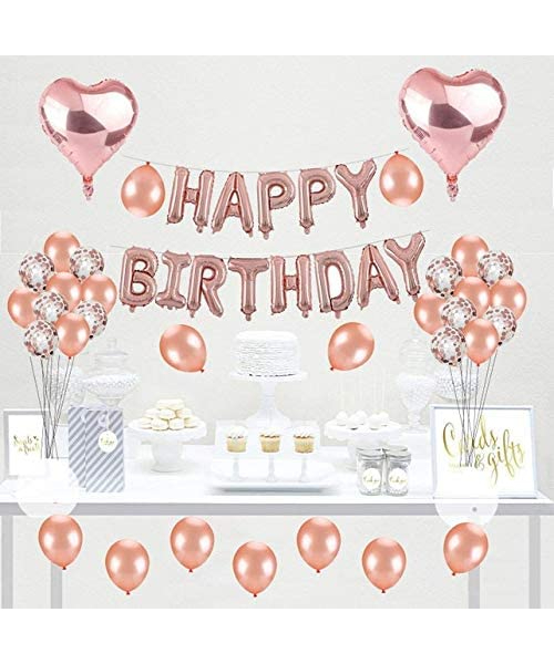 Birthday Decorations Rose Gold Party Decoration Supplies Set Happy