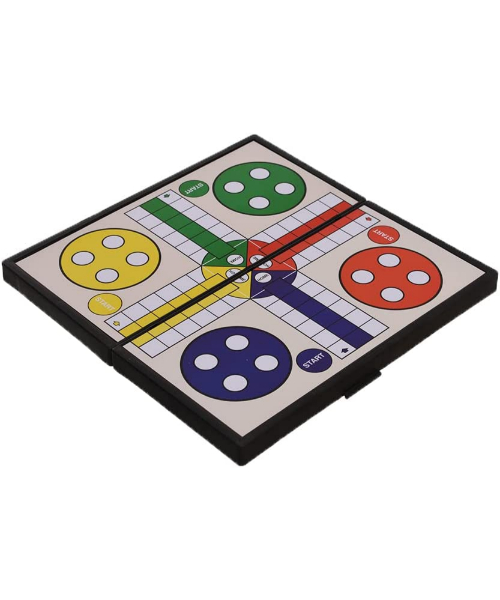 العاب مغناطيسية 3 في 1 طقم شطرنج و لعبة الداما و لودو 25× x 20 x 10 سم - ابيض اسود