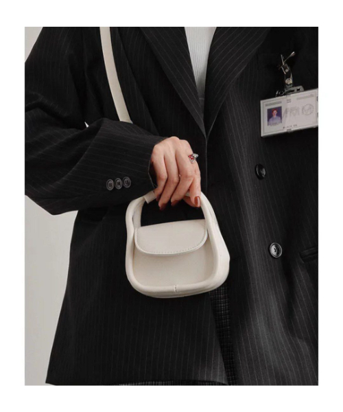 Solid Flap Shoulder Bag For Women 12.5*10 Cm - White