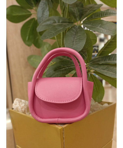 Solid Flap Shoulder Bag For Women 12.5*10 Cm - Pink