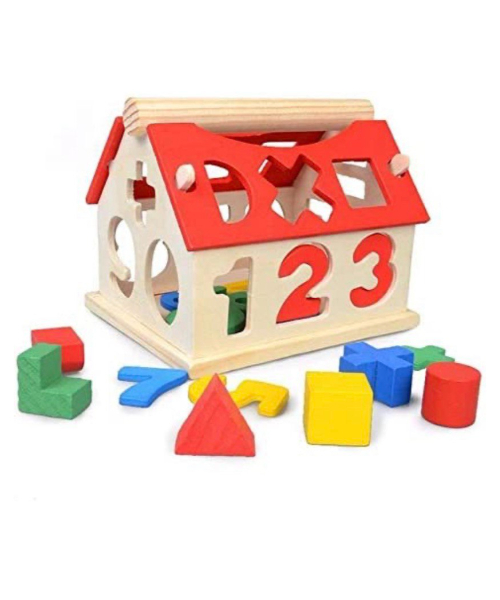 Toy Digital House Building Blocks Toys Wood For Kids - Multi Color 