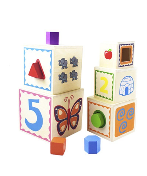 Pyramid Of Cubes To Teach Letters And Math Game For Kids - Multicolor