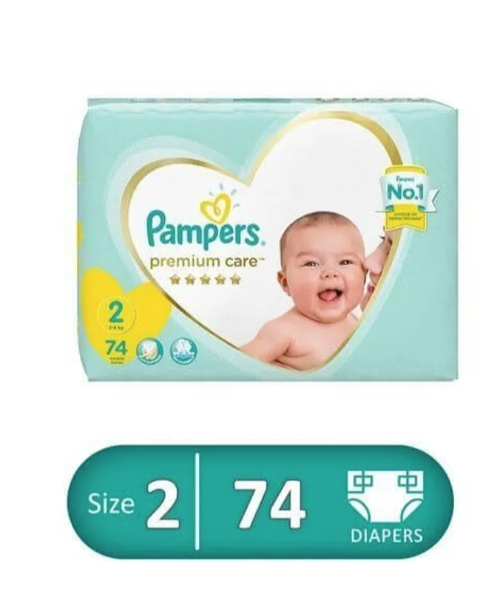 Pampers Premium Care Mini Size 2 Diapers From 3 To 8 Kg - 74 Pieces