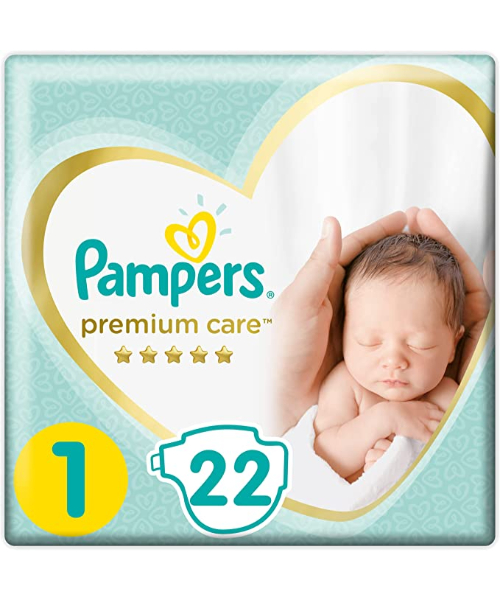 Pampers Premium Care Size 1 Newborn Diapers From 2 To 5 Kg - 22 Pieces