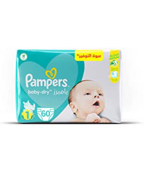 hanger Verstrooien lever Pampers Baby Dry Size 1 Newborn Diapers From 2 To 5 Kg - 60 Pieces