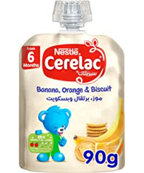 Nestle Cerelac Banana Orange Biscuits Meals From 6 Months - 90 Gm