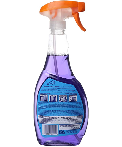 Windex Original Spray Glass Cleaners Streak Free Shine With Lavender Scent - 500 Ml